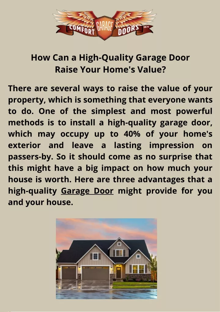 how can a high quality garage door raise your