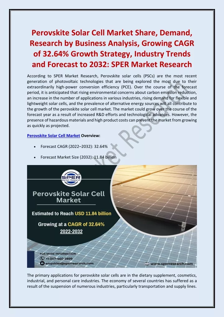 perovskite solar cell market share demand