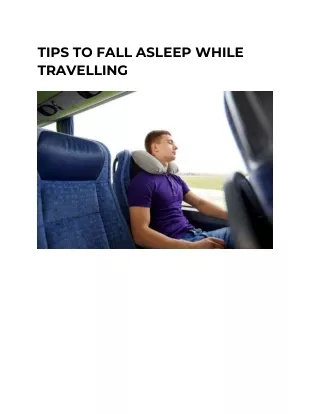 tips to fall asleep while travelling