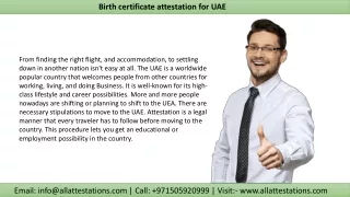 How to get Birth certificate attestation for UAE