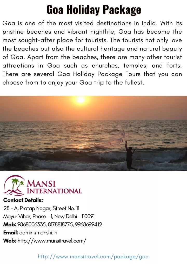 goa holiday package