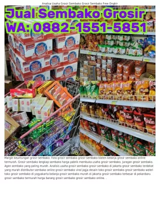 Ö882·l55l·585l (WA) Distributor Sembako Sleman Grosir Sembako Kulon Progo