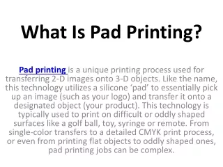 what is pad printing