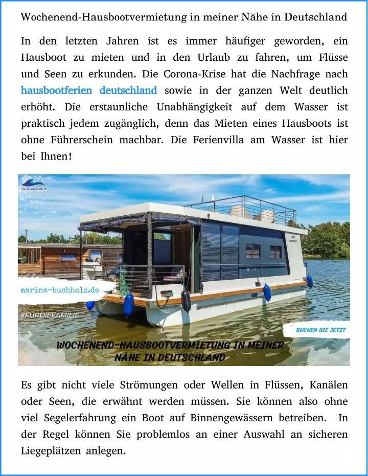 wochenend hausbootvermietung in meiner