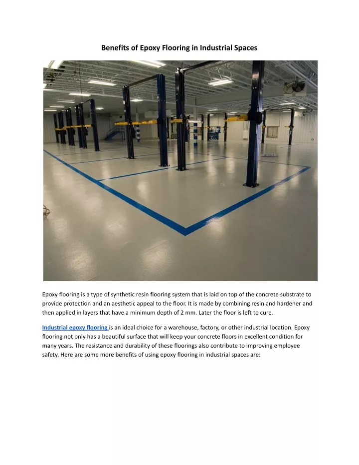 benefits of epoxy flooring in industrial spaces