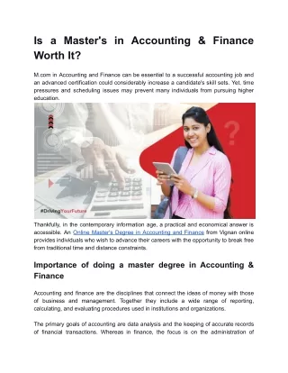 Is a Master’s in Accounting & Finance Worth It_