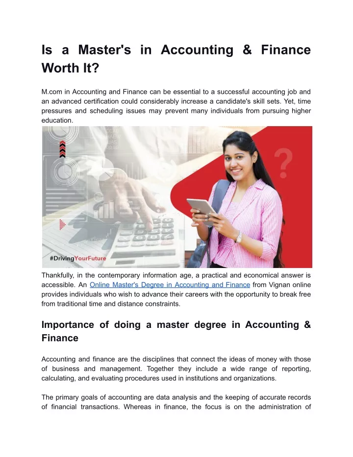 is a master s in accounting finance worth it