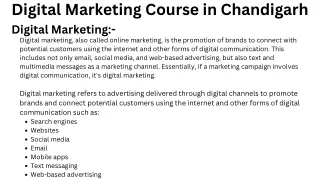Digital Marketing Course in Chandigarh