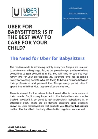 Uber For Babysitters Is It The Best Way To Care For Your Child?