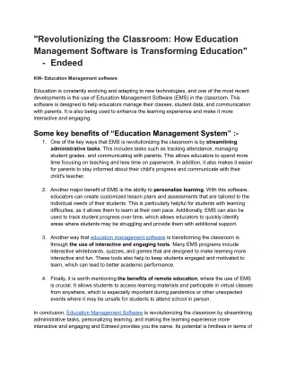 How Education Management Software is Transforming Education - Edneed