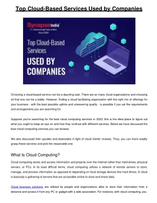 top cloud based services used by companies