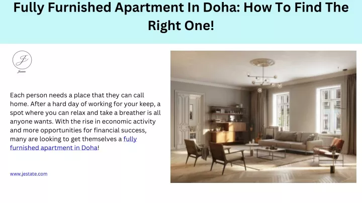 fully furnished apartment in doha how to find