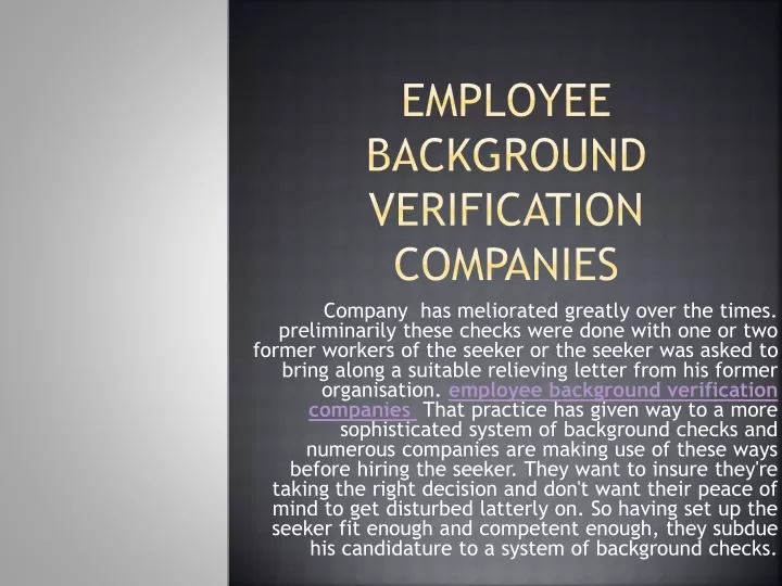 employee background verification companies