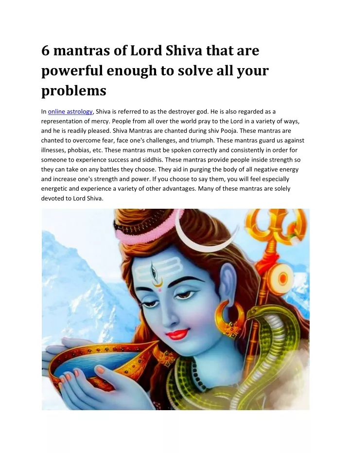 PPT - 6 Mantras Of Lord Shiva That Are Powerful Enough To Solve All ...