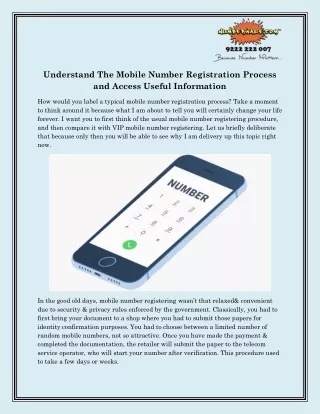understand the mobile number registration process