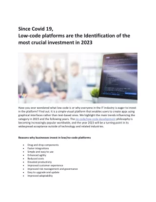 since covid 19 low code platforms