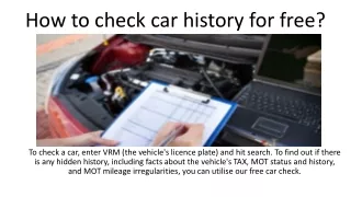How to check car history for free