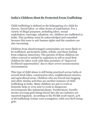 india s children must be protected from