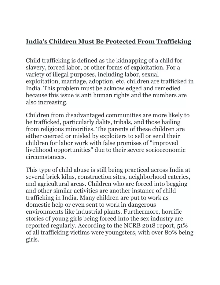 india s children must be protected from