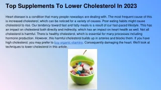 top supplements to lower cholesterol in 2023