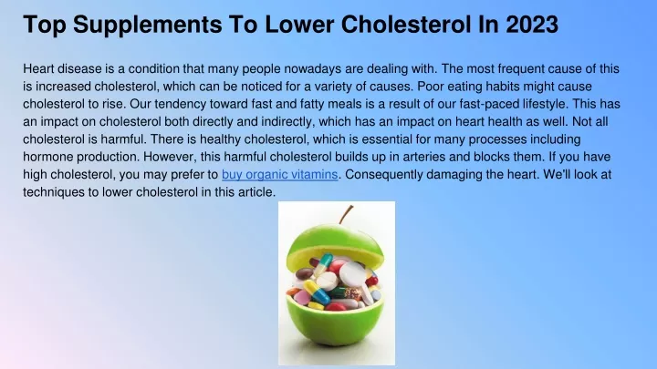 top supplements to lower cholesterol in 2023