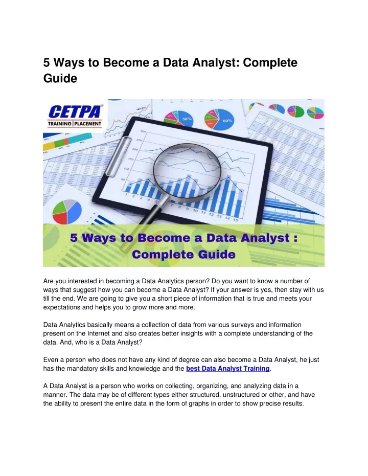 5 ways to become a data analyst complete guide