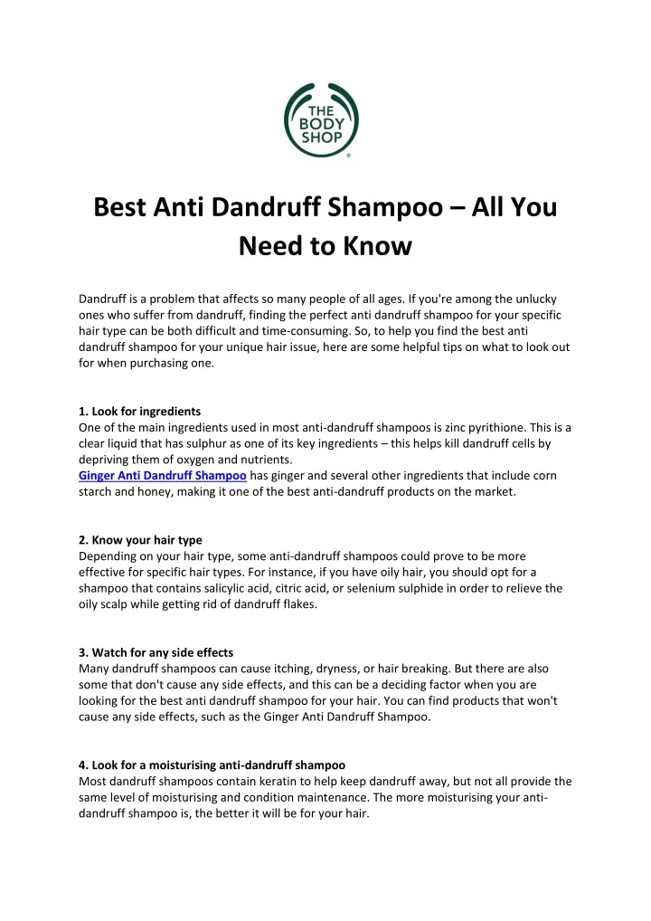 best anti dandruff shampoo all you need to know