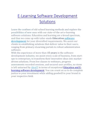 e learning software development solutions