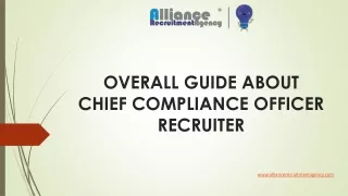 OVERALL GUIDE ABOUT CHIEF COMPLIANCE OFFICER RECRUITER