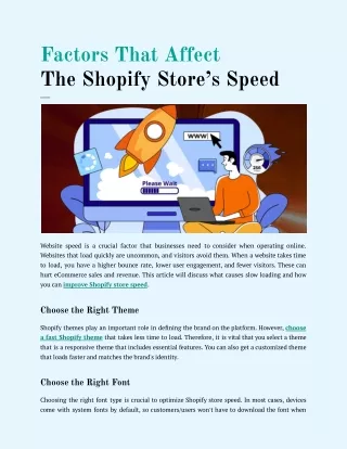 factors that affect the shopify store s speed