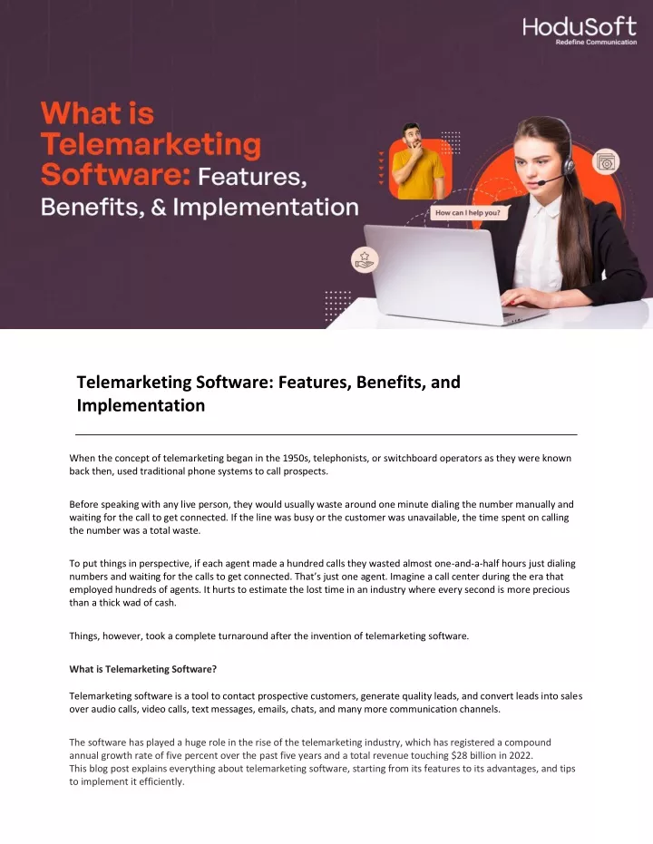 telemarketing software features benefits