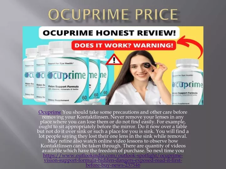 ocuprime you should take some precautions