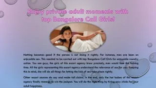 Enjoy private adult moments with top Bangalore Call