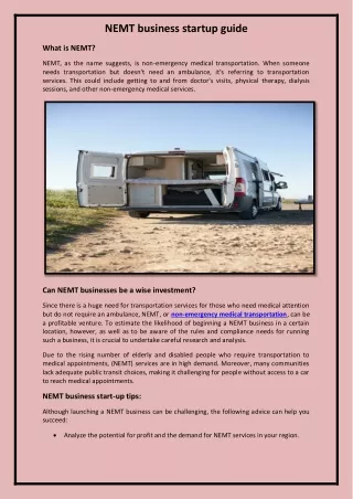 nemt business startup guide