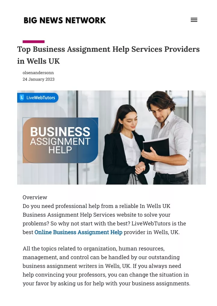 top business assignment help services providers