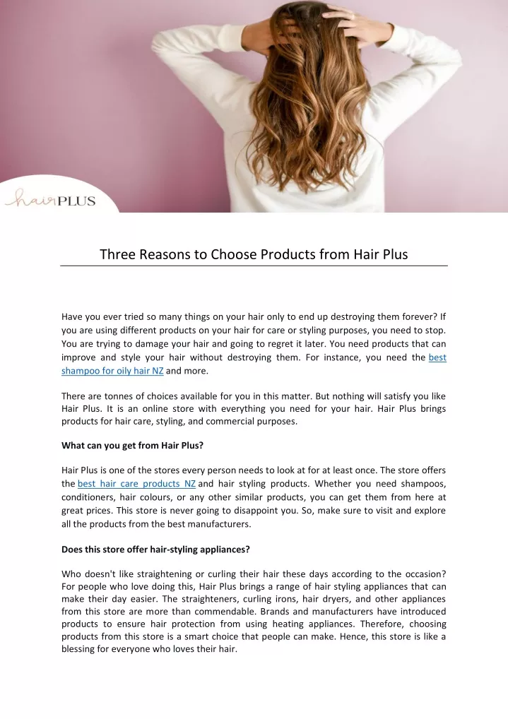 three reasons to choose products from hair plus