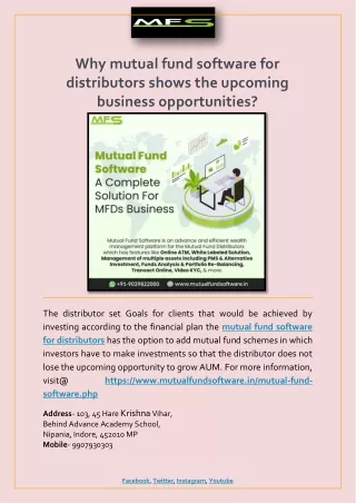Why mutual fund software for distributors shows the upcoming business opportunities