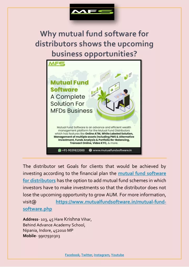 why mutual fund software for distributors shows