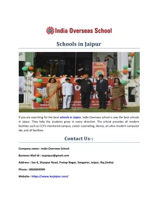 schools in jaipur