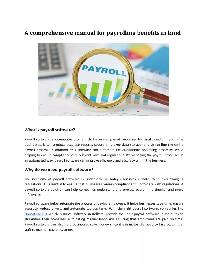 a comprehensive manual for payrolling benefits