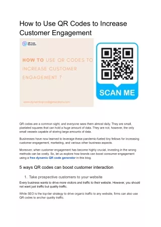 How to Use QR Codes to Increase Customer Engagement