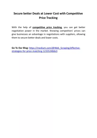secure better deals at lower cost with
