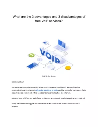 What are advantages and disadvantages of free VOIP services