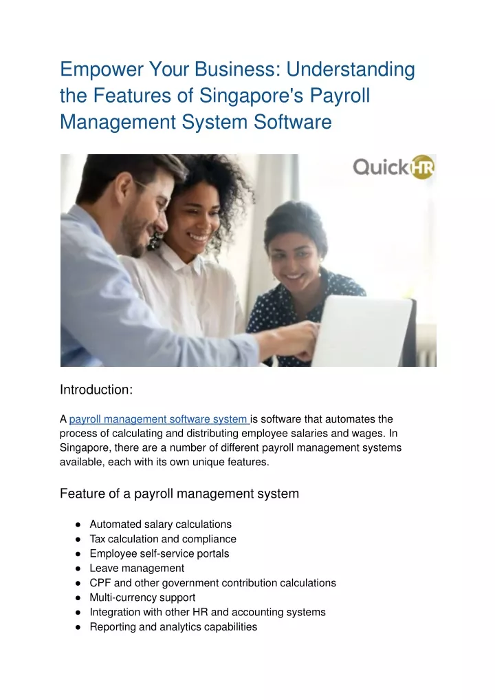 empower your business understanding the features of singapore s payroll management system software