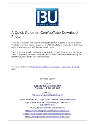 a quick guide on genyoutube download photo