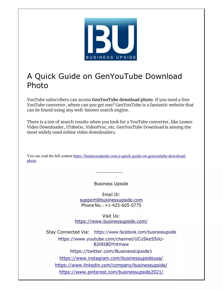 a quick guide on genyoutube download photo