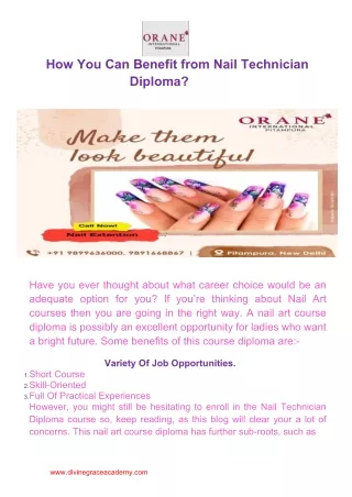 How You Can Benefit from Nail Technician Diploma