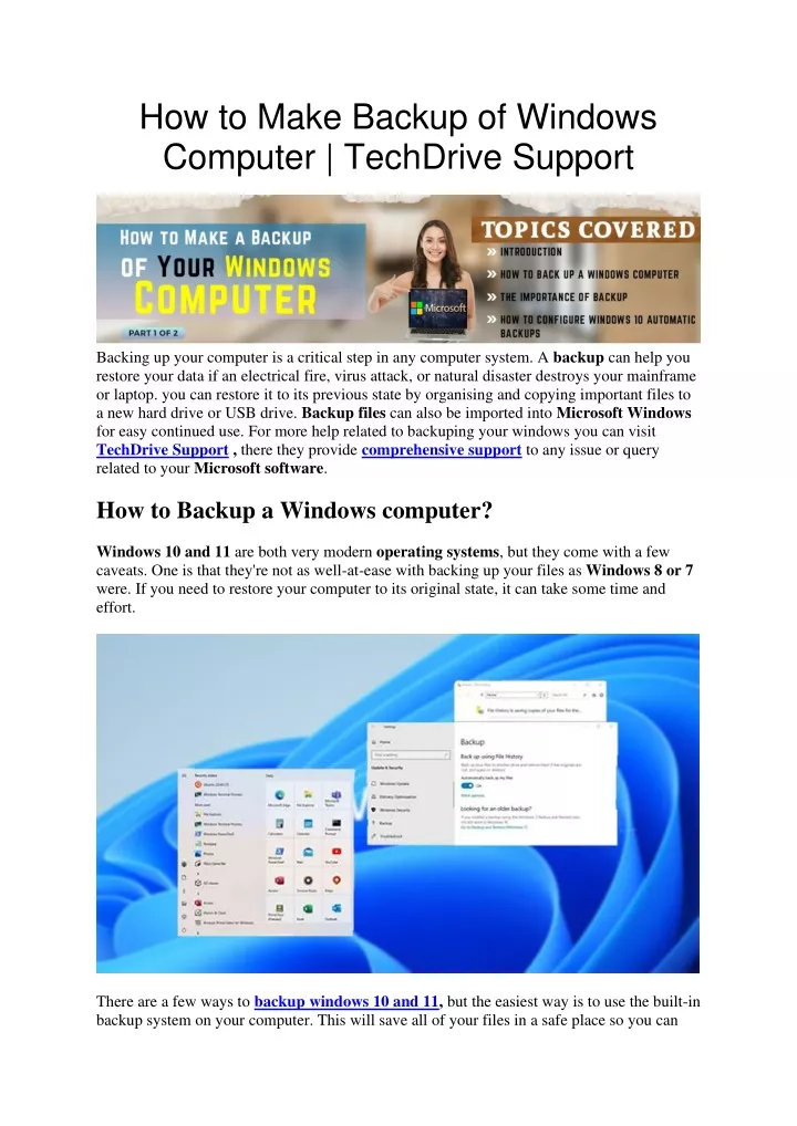 how to make backup of windows computer techdrive