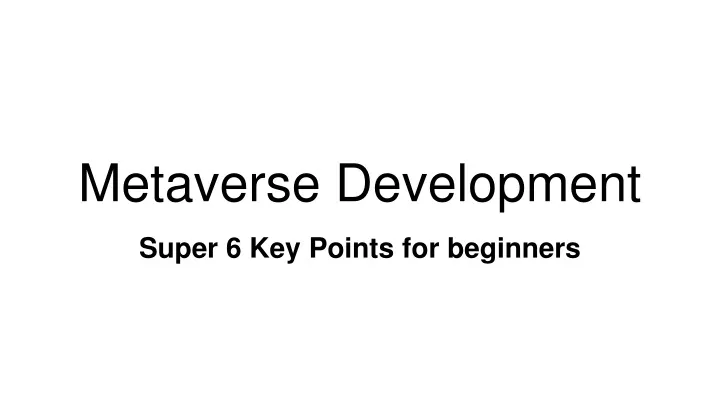 metaverse development