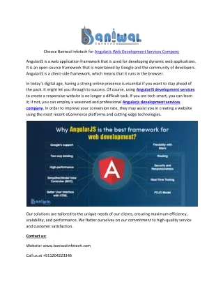 choose baniwal infotech for angularjs